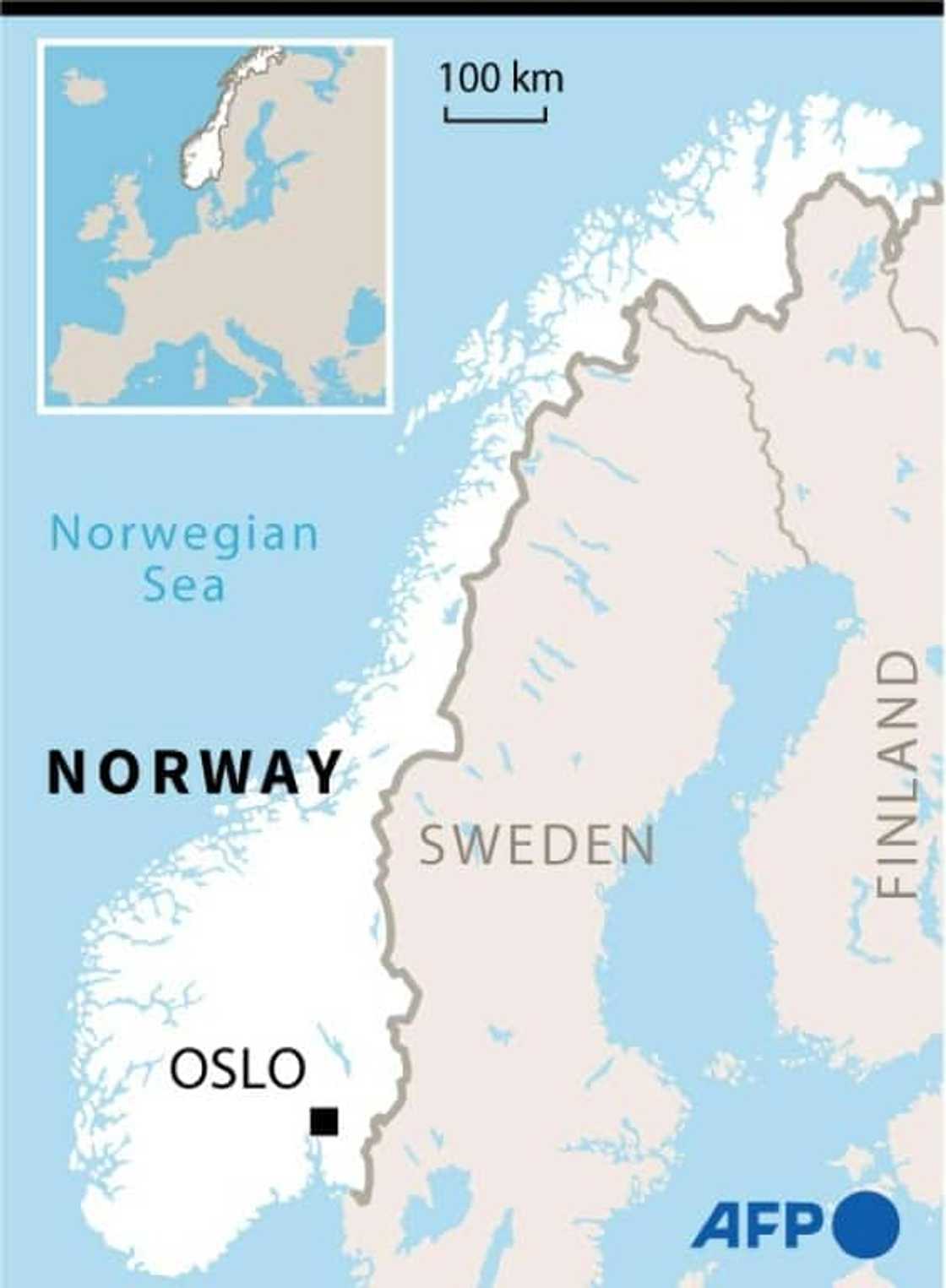Map locating Oslo in Norway Map locating Oslo in Norway