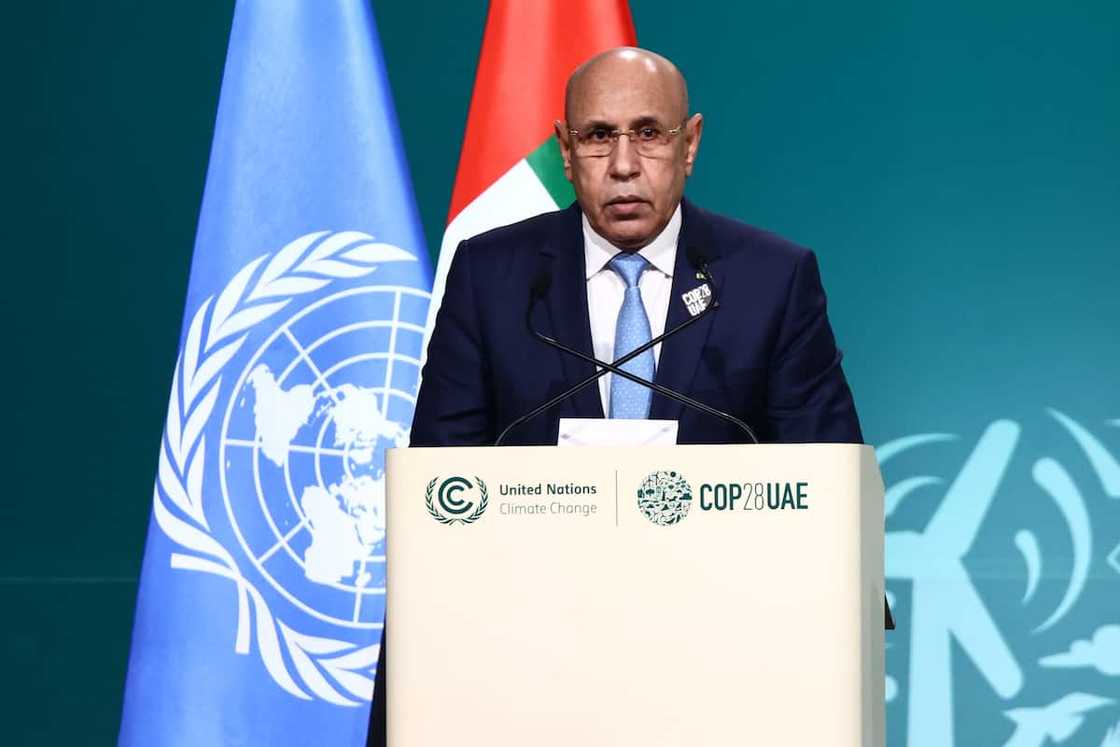 President of Mauritania Mohamed Ould Ghazouani during the United Nations Climate Change Conference President of Mauritania Mohamed Ould Ghazouani during the United Nations Climate Change Conference