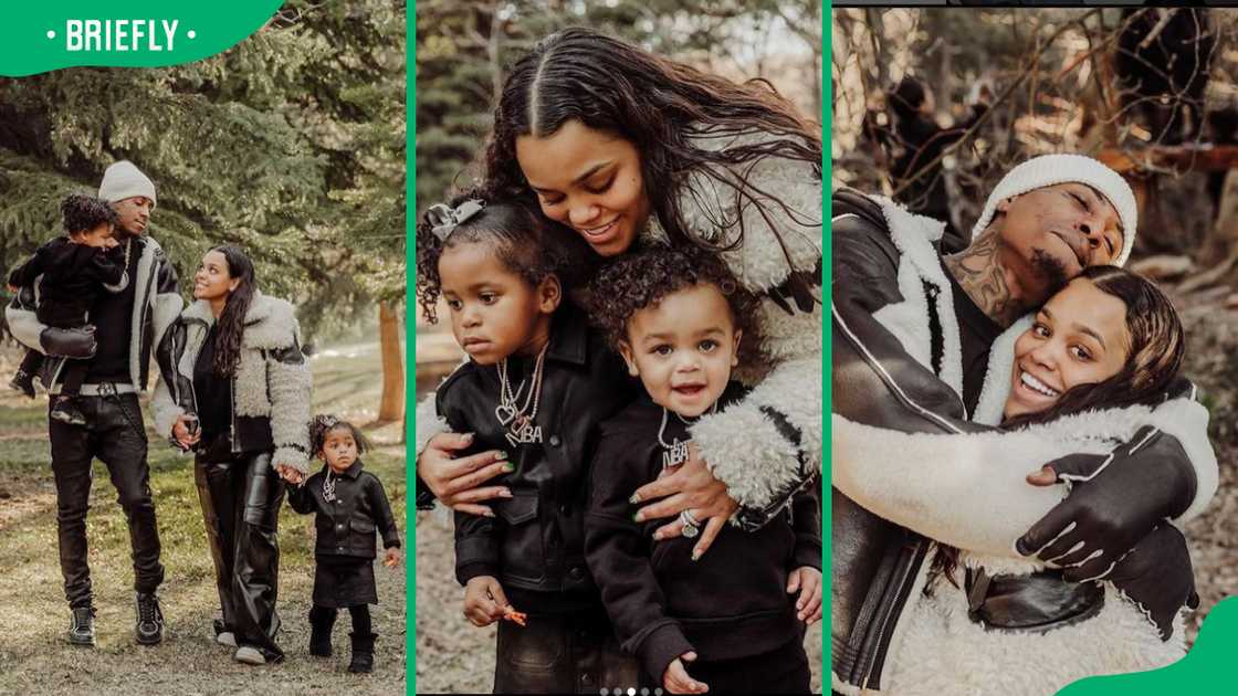 NBA YoungBoy with his wife, Jazlyn, and their two kids