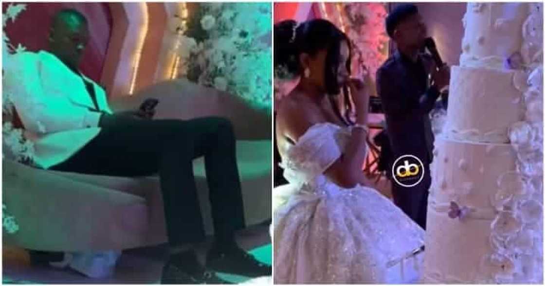 Pictures as groom abandons his bride at their wedding reception.