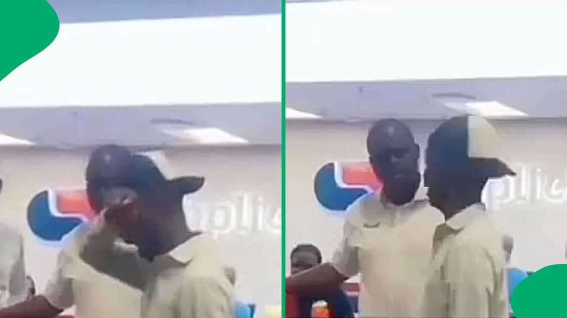 A TikTok video shows a man crying in Capitec bank. A TikTok video shows a man crying in Capitec bank.