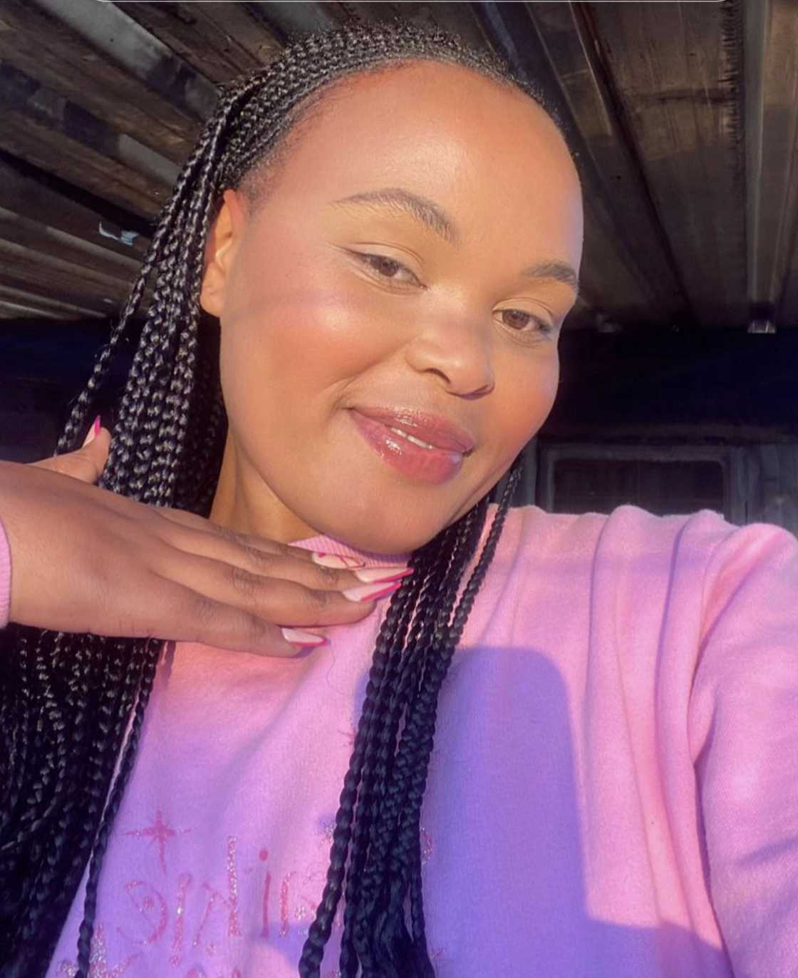 A South African woman posed for the camera