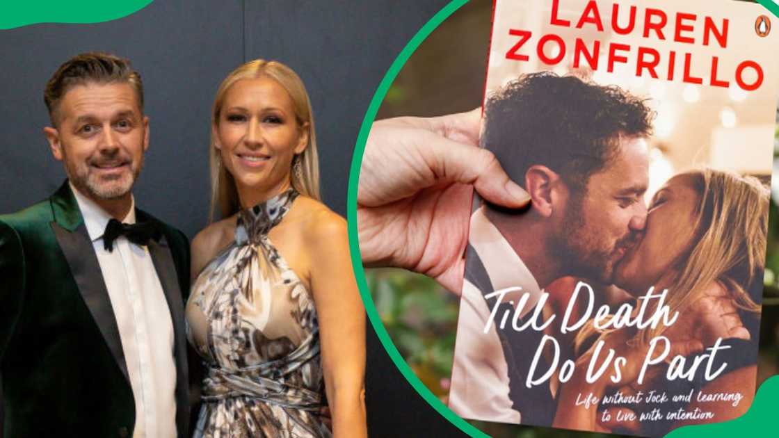 Jock Zonfrillo and Lauren Zonfrillo at the David Jones Bourke Street in 2022 (L). Lauren's book, Till Death Do Us Part (R)