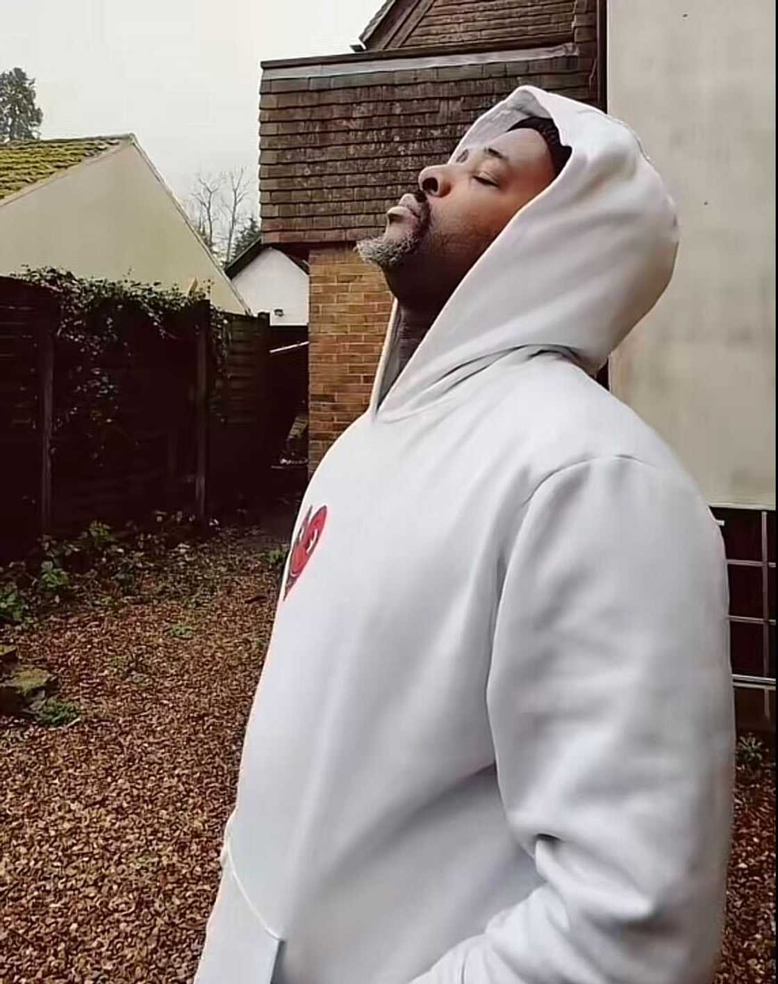 A man expressed his frustration about eating blue chicken. A man expressed his frustration about eating blue chicken.