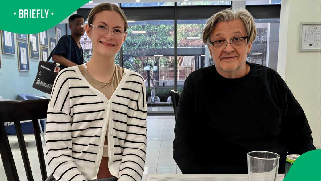 Sarah Hunkin and the executive head of Reddam House Bedfordview, Stephen Hazley, sat in an open area.