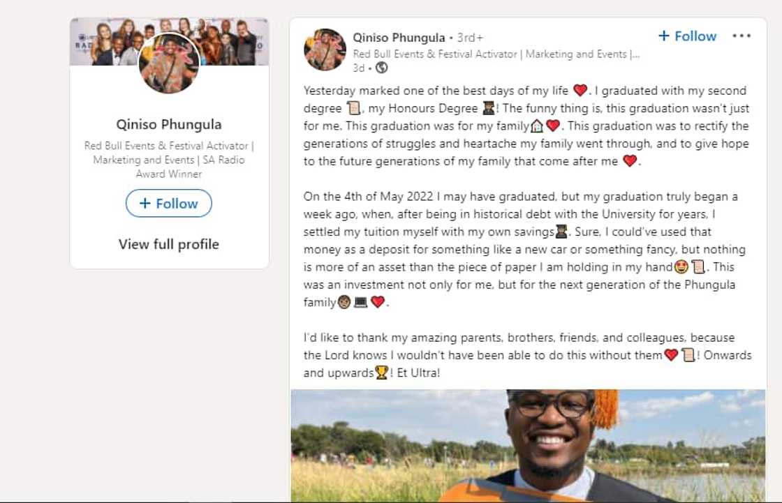 Inspiring young man, graduates, Mzansi, family Inspiring young man, graduates, Mzansi, family