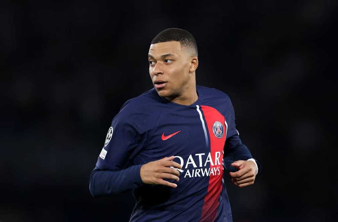 Kylian Mbappe during the UEFA Champions League 2023/24 at Parc des Princes in Paris, France. Kylian Mbappe during the UEFA Champions League 2023/24 at Parc des Princes in Paris, France.