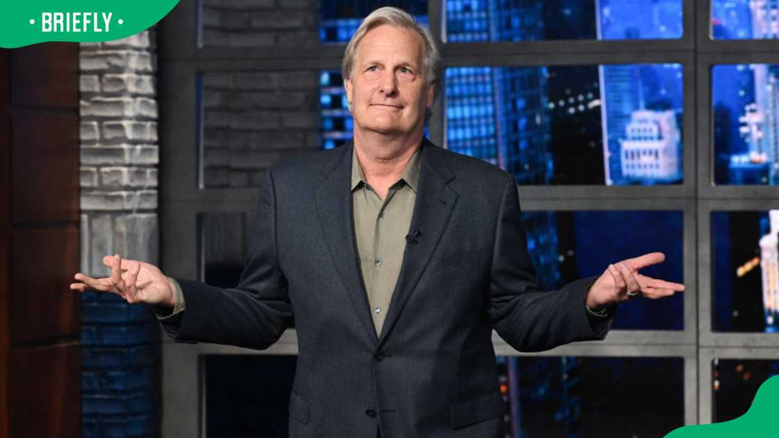 Jeff Daniels during a 2024 episode of The Late Show with Stephen Colbert Jeff Daniels during a 2024 episode of The Late Show with Stephen Colbert