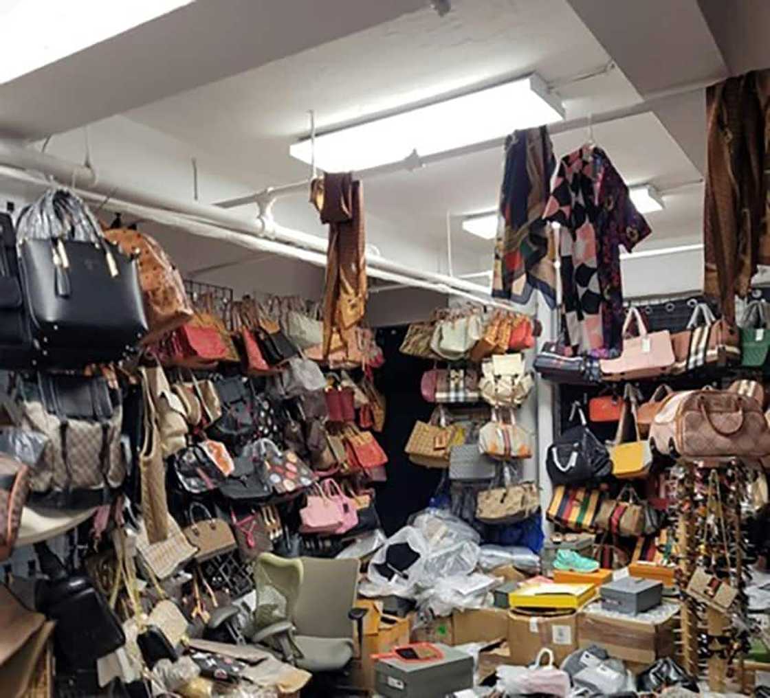 One of the storage units seized by authorities in one of the 'largest ever seizure of counterfeit goods in US history,' according to officials One of the storage units seized by authorities in one of the 'largest ever seizure of counterfeit goods in US history,' according to officials