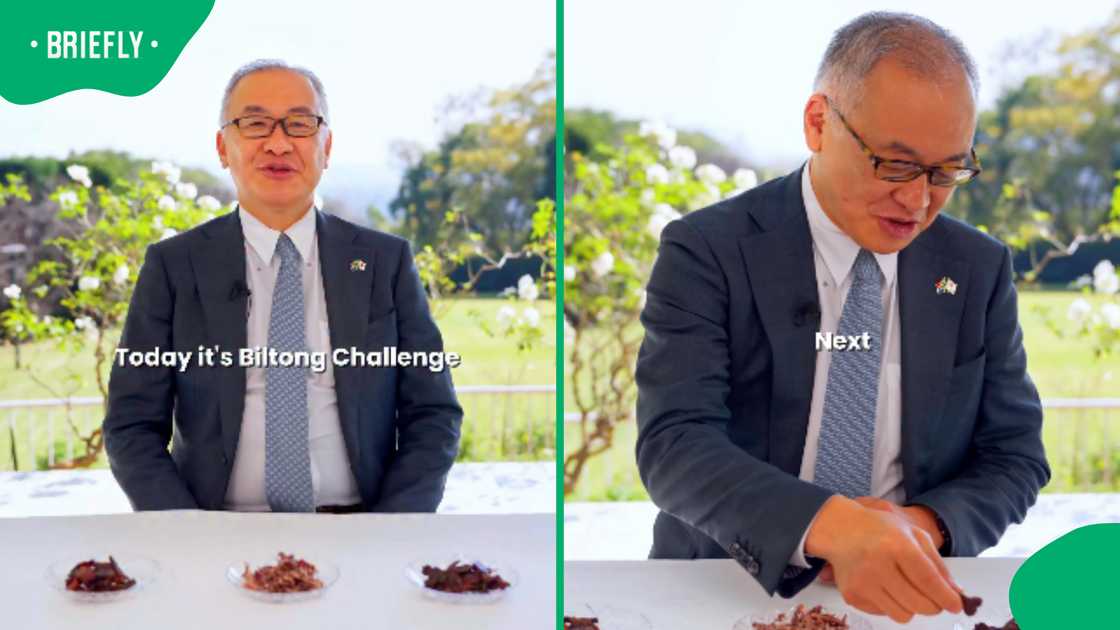 Japan ambassador in SA nails biltong taste test, impresses Mzansi