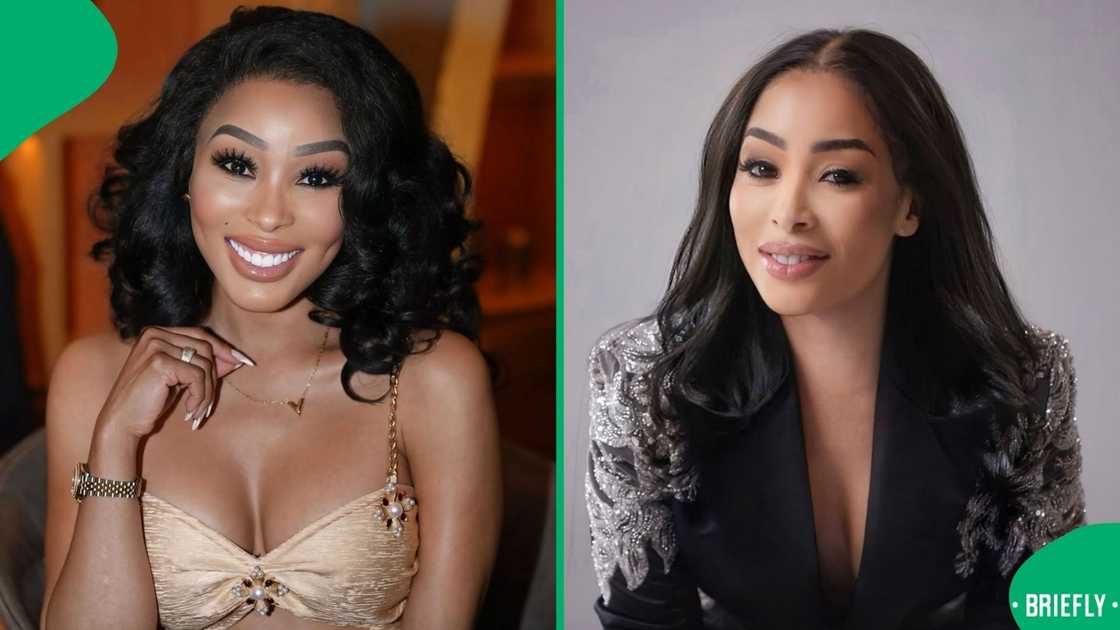 Khanyi Mbau posed inside a private jet