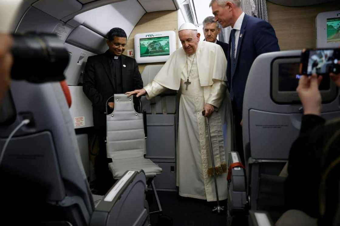 Pope Francis said surgery on his knee was not an option, adding that he was still feeling the effects of six hours spent under anaesthetic last summer Pope Francis said surgery on his knee was not an option, adding that he was still feeling the effects of six hours spent under anaesthetic last summer