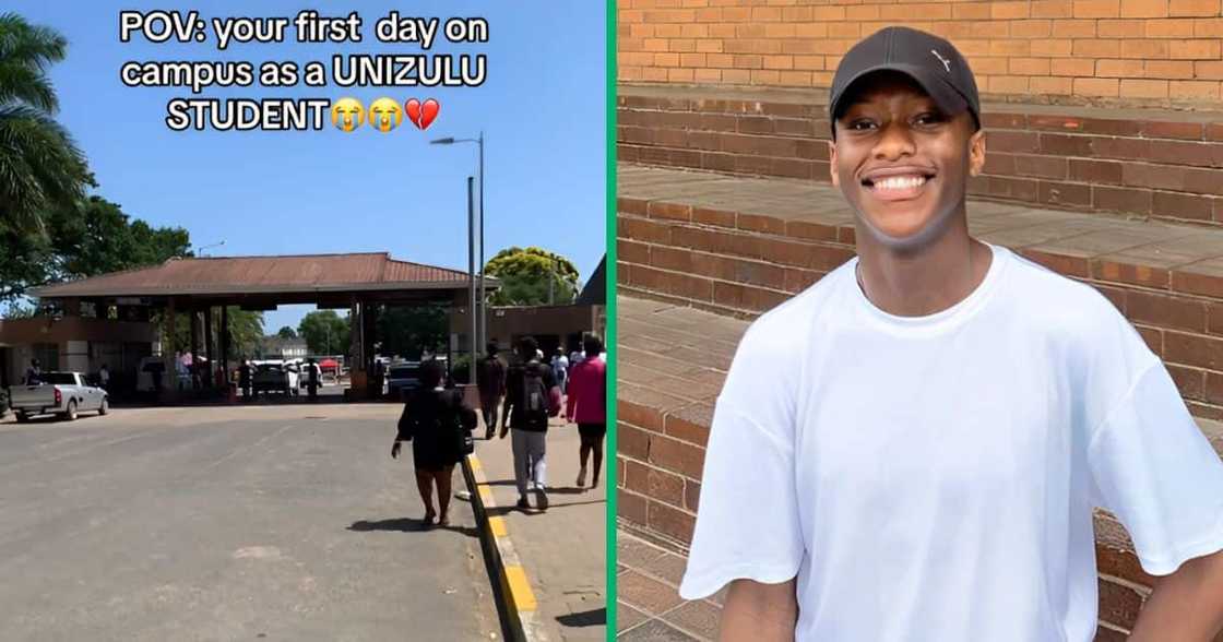 A UniZulu student took to TikTok and showed how he had to walk to campus. A UniZulu student took to TikTok and showed how he had to walk to campus.