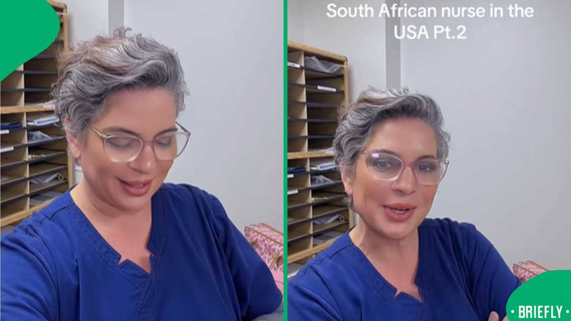 The visual on the right captured a nurse talking about the work culture shocks