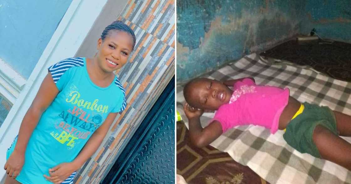 Facebook user Ajomiwe Blessing and her child Facebook user Ajomiwe Blessing and her child