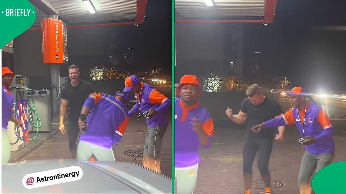 A motorist and petrol attendants danced to a Mandoza hit in a viral video that left South Africans in awe.