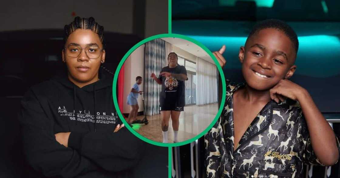 Alicia Ferguson, daughter of production giants Connie and Shona Ferguson dancing with her nephew, Ronewa Ferguson. Alicia Ferguson, daughter of production giants Connie and Shona Ferguson dancing with her nephew, Ronewa Ferguson.