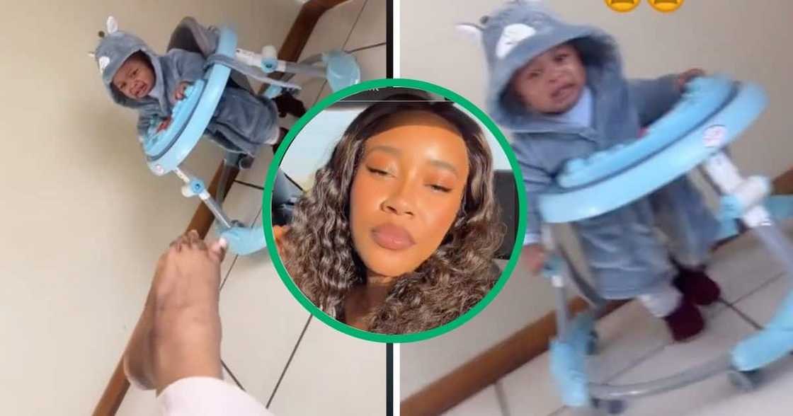 Little baby trends after his mum shows her feet to him. Little baby trends after his mum shows her feet to him.