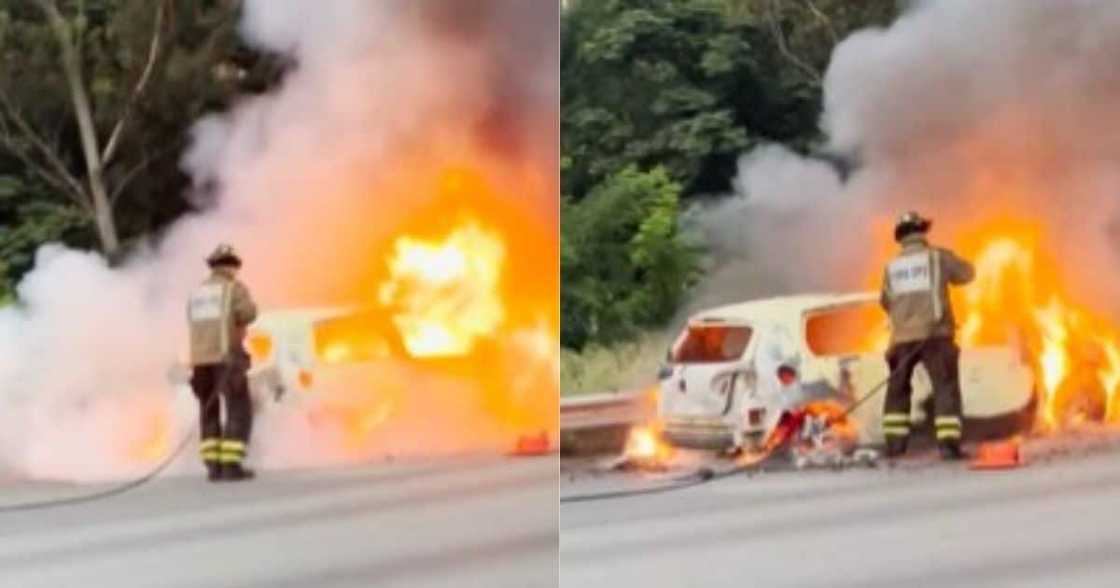 VW Golf GTI, Volkswagen, blaze, flames, car on fire, engulfed in flames, viral video, BI Phakathi VW Golf GTI, Volkswagen, blaze, flames, car on fire, engulfed in flames, viral video, BI Phakathi