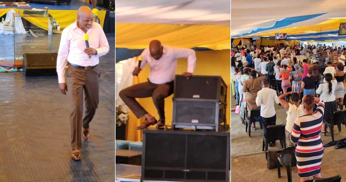 Pastor November of Victorious Faith Ministries in Bloemfontein with his congregation Pastor November of Victorious Faith Ministries in Bloemfontein with his congregation
