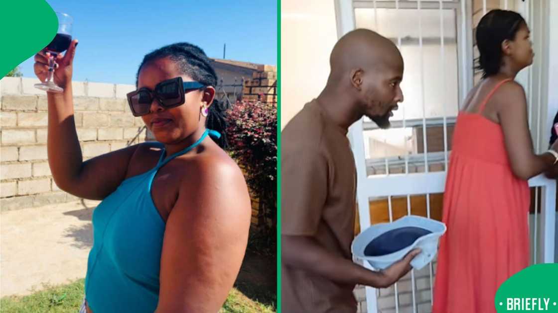 The visual on the right showed a woman walking out of the hospital The visual on the right showed a woman walking out of the hospital