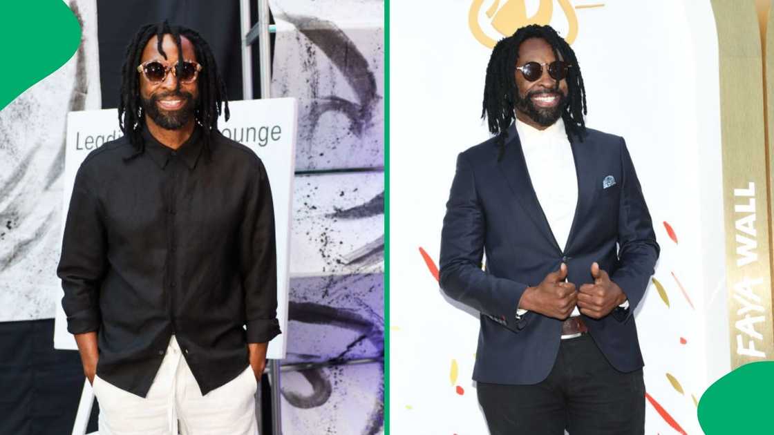 DJ Sbu shows off his sphandla. DJ Sbu shows off his sphandla.
