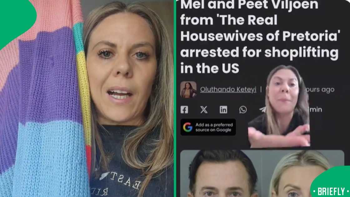 On the right, showed a screenshot of the article announcing the arrest of the couple, with Charlie reacting to their mugshots On the right, showed a screenshot of the article announcing the arrest of the couple, with Charlie reacting to their mugshots