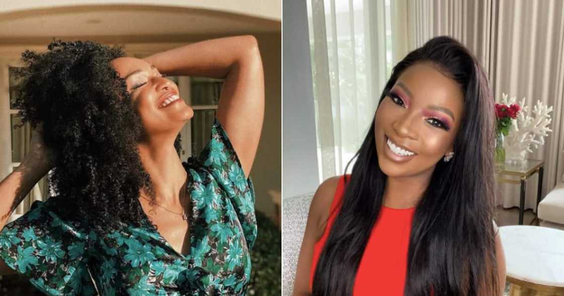 Pearl Thusi rocks cute face shield from friend Pearl Modiadie Pearl Thusi rocks cute face shield from friend Pearl Modiadie