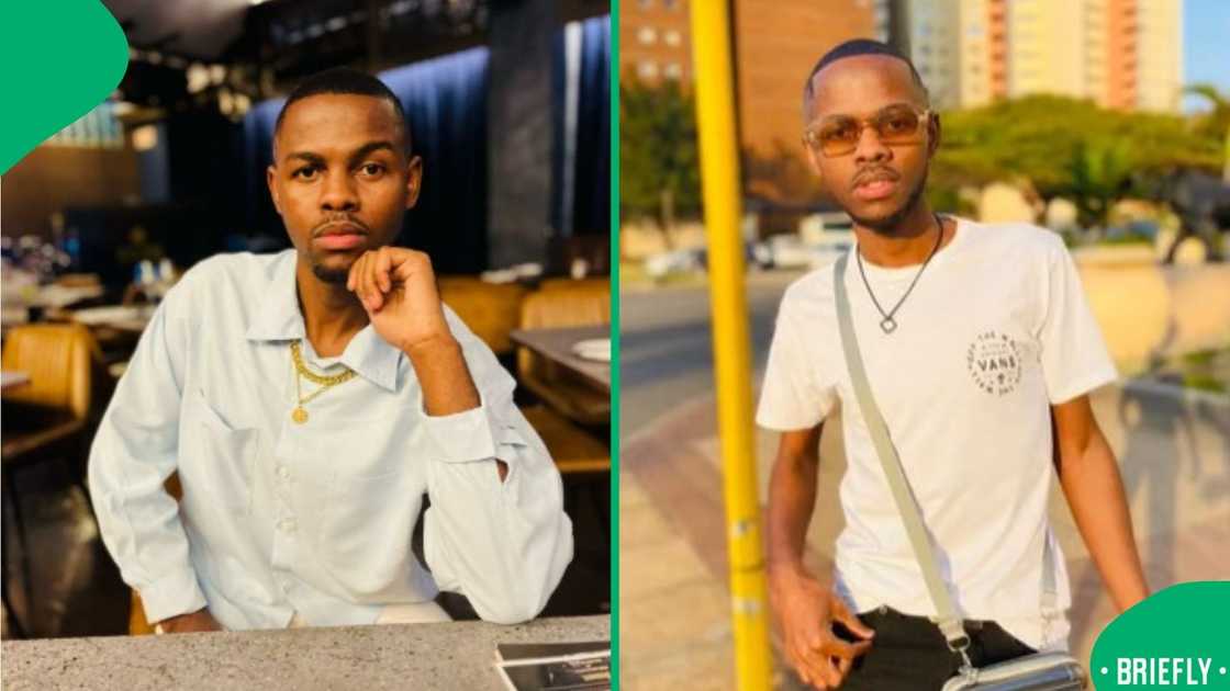 The image on the right showed Lina Vusi posing on the road The image on the right showed Lina Vusi posing on the road