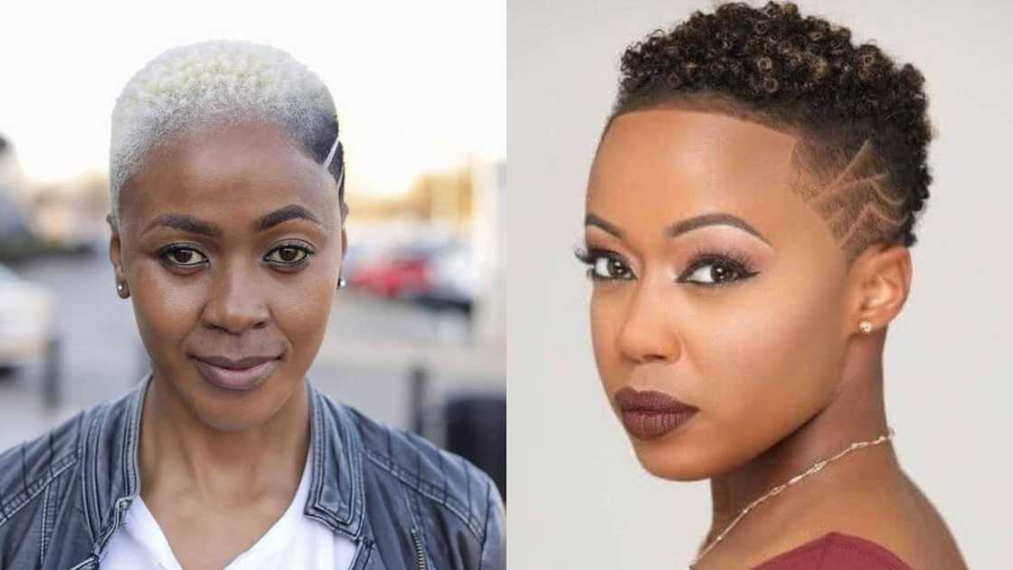 blonde and black curly hairstyle with a low cut blonde and black curly hairstyle with a low cut