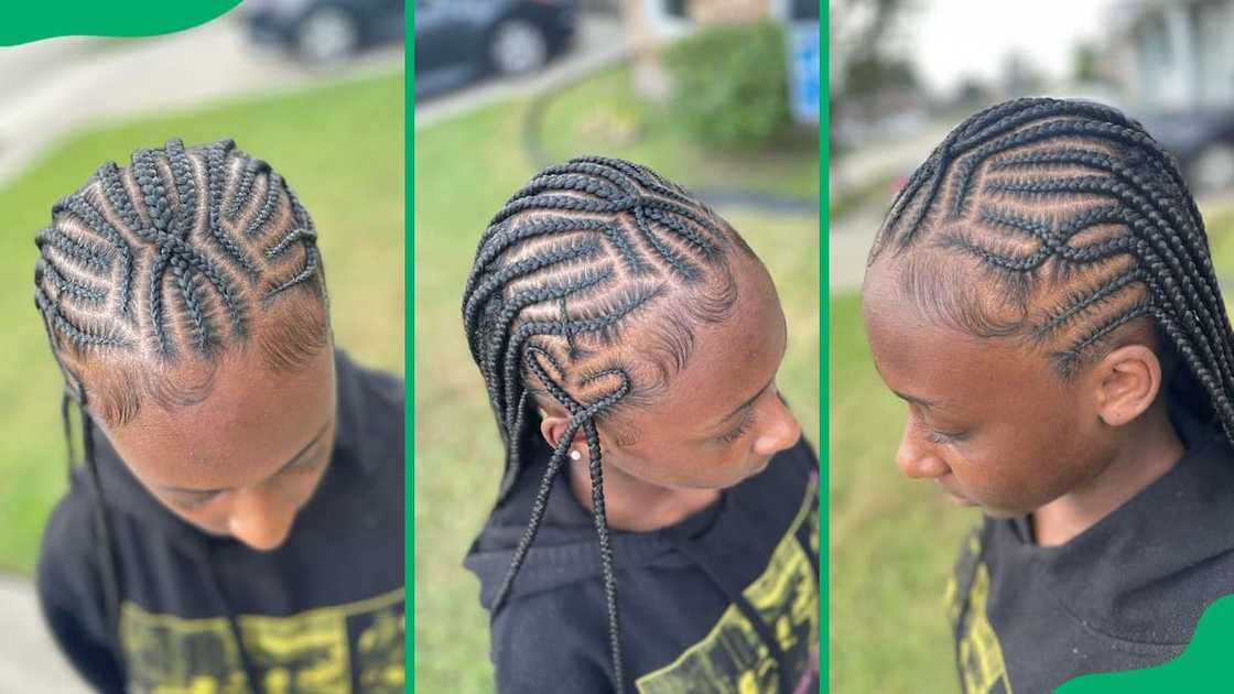 Stitch braids with heart Stitch braids with heart