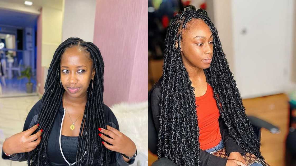 Long black faux hairstyle Long black faux hairstyle