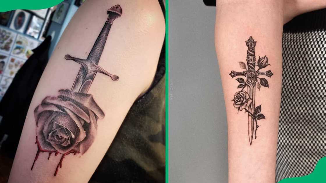 Rose and sword tattoo Rose and sword tattoo