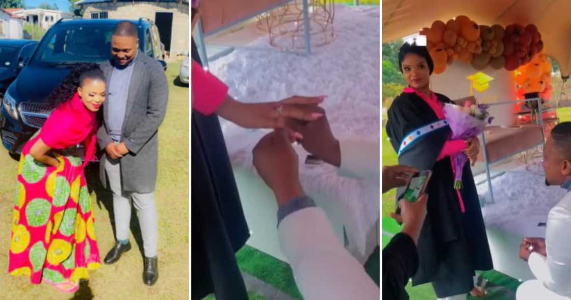 Snenhlanhla Mnambathi with her loving fiancé on graduation day