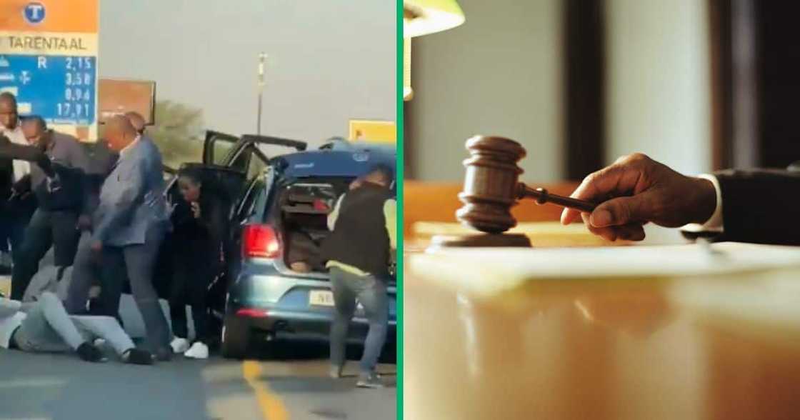 The eight VIP protection unit officers charged with the N1 assault appeared in the Randburg Magistrate's Court The eight VIP protection unit officers charged with the N1 assault appeared in the Randburg Magistrate's Court