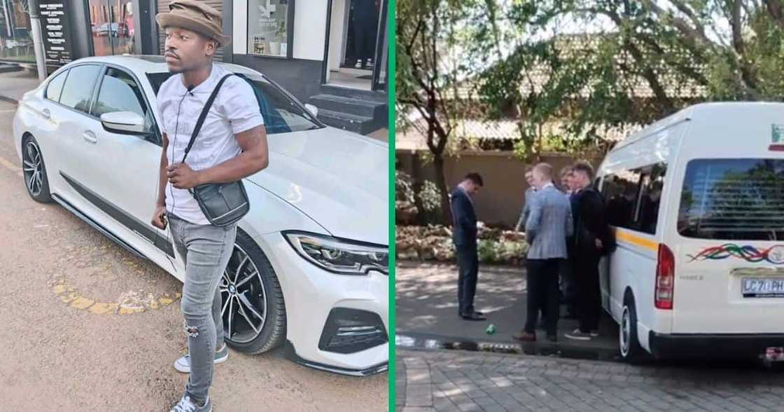 A taxi driver from Roodepoort spoke broken Afrikaans while complimenting his white passengers A taxi driver from Roodepoort spoke broken Afrikaans while complimenting his white passengers