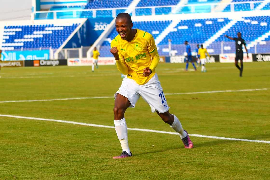 Thapelo Morena celebrates a goal Thapelo Morena celebrates a goal