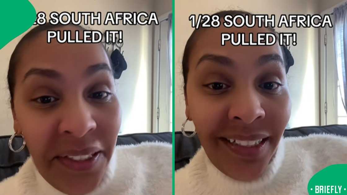 The visual on the right captured Karess speaking about politicis between South Africa and America