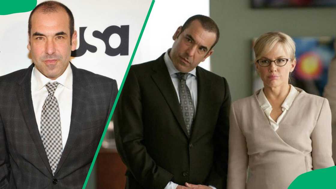 Rick Hoffman at an event alone and on set with Rachael Harris Rick Hoffman at an event alone and on set with Rachael Harris