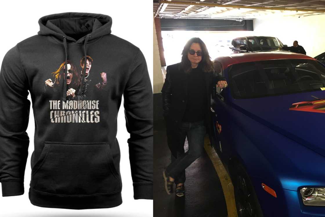Ozzy Osbourne's hoodie and car Ozzy Osbourne's hoodie and car