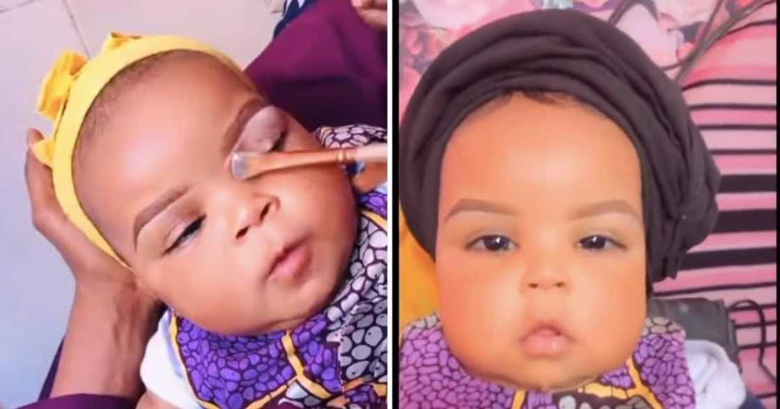 baby gets makeup done baby gets makeup done