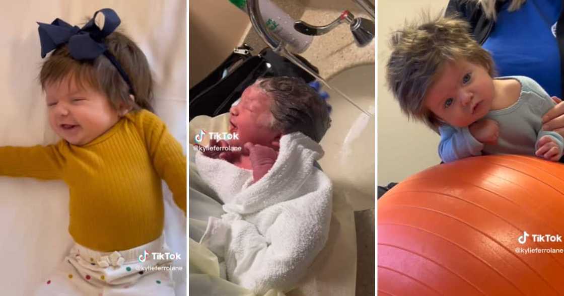 TikTok user Kylie Ferro Lane's baby with lots of hair