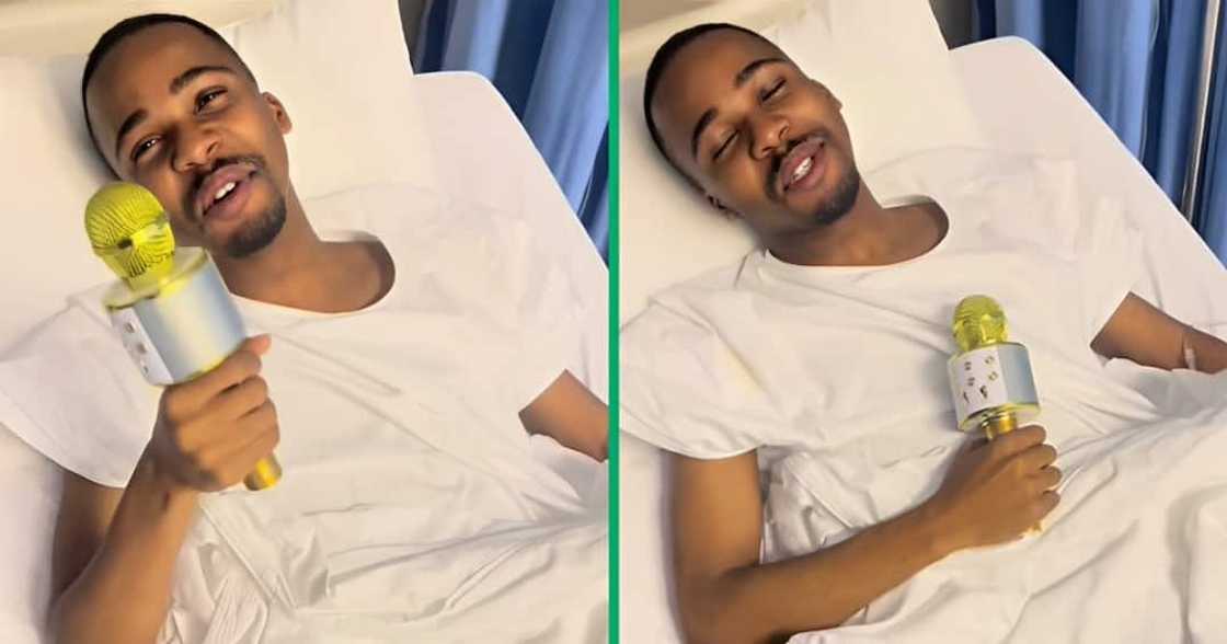 A TikTok video shows a man excited to use Karaoke Mic on nurses. A TikTok video shows a man excited to use Karaoke Mic on nurses.