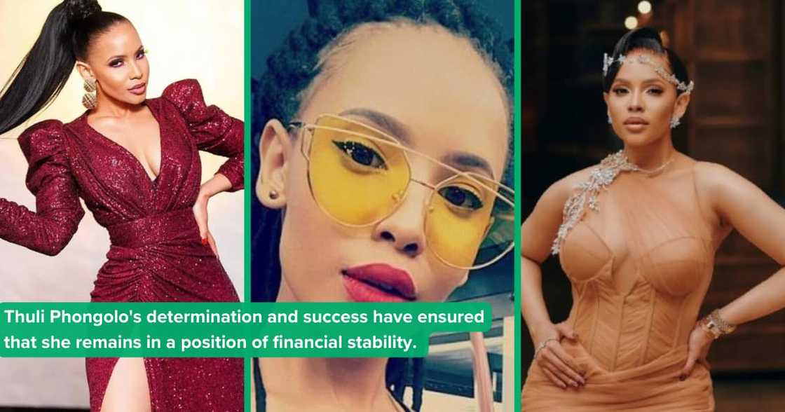 Thuli Phongolo rose to fame in the entertainment industry and she's now a celebrated celebrity. Thuli Phongolo rose to fame in the entertainment industry and she's now a celebrated celebrity.