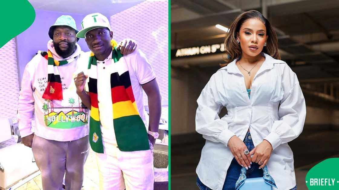 Scott Sakupwanya with Rick Ross and Thuli Phongolo Scott Sakupwanya with Rick Ross and Thuli Phongolo