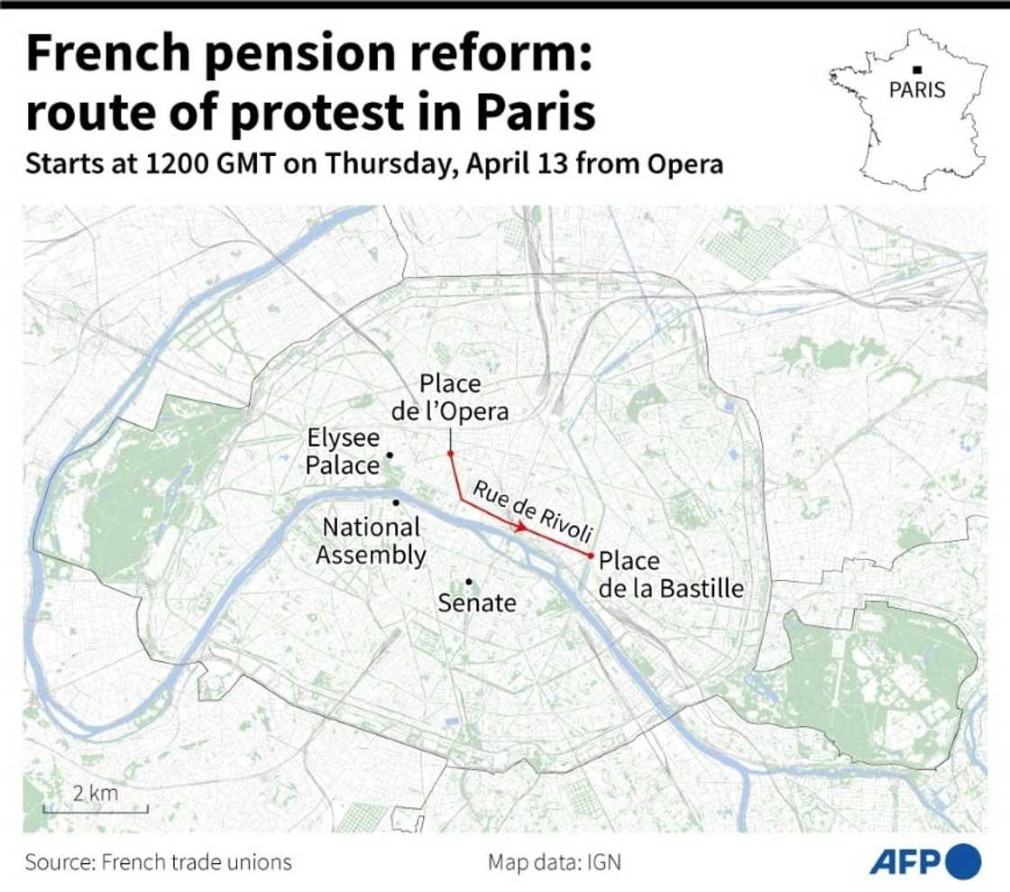 French pension reform: route of protest in Paris French pension reform: route of protest in Paris