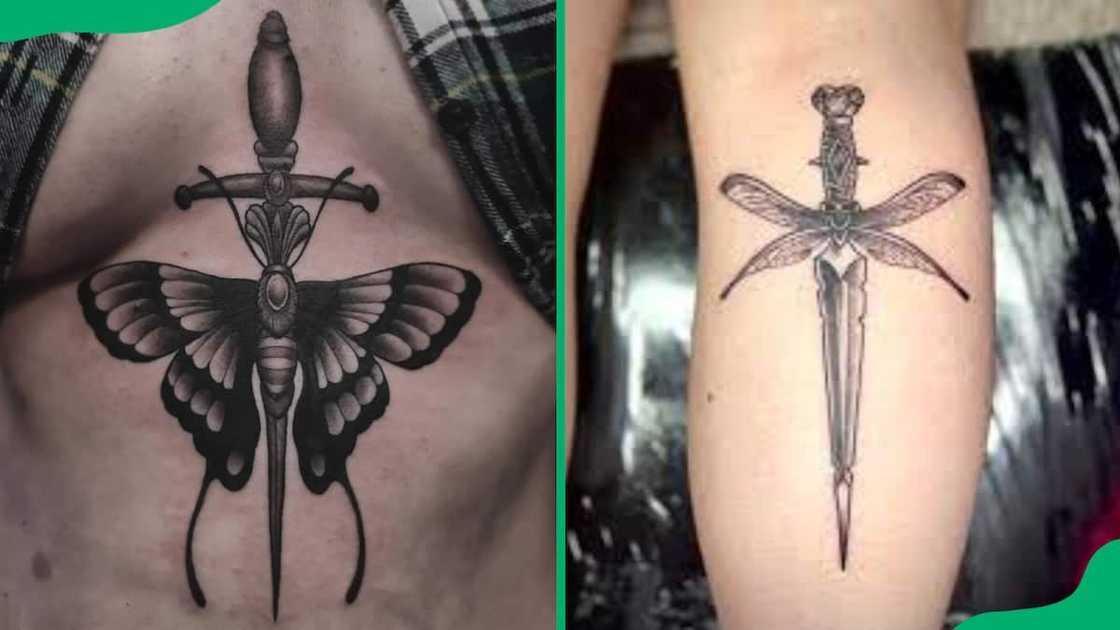 Dagger dragonfly tattoo Dagger dragonfly tattoo