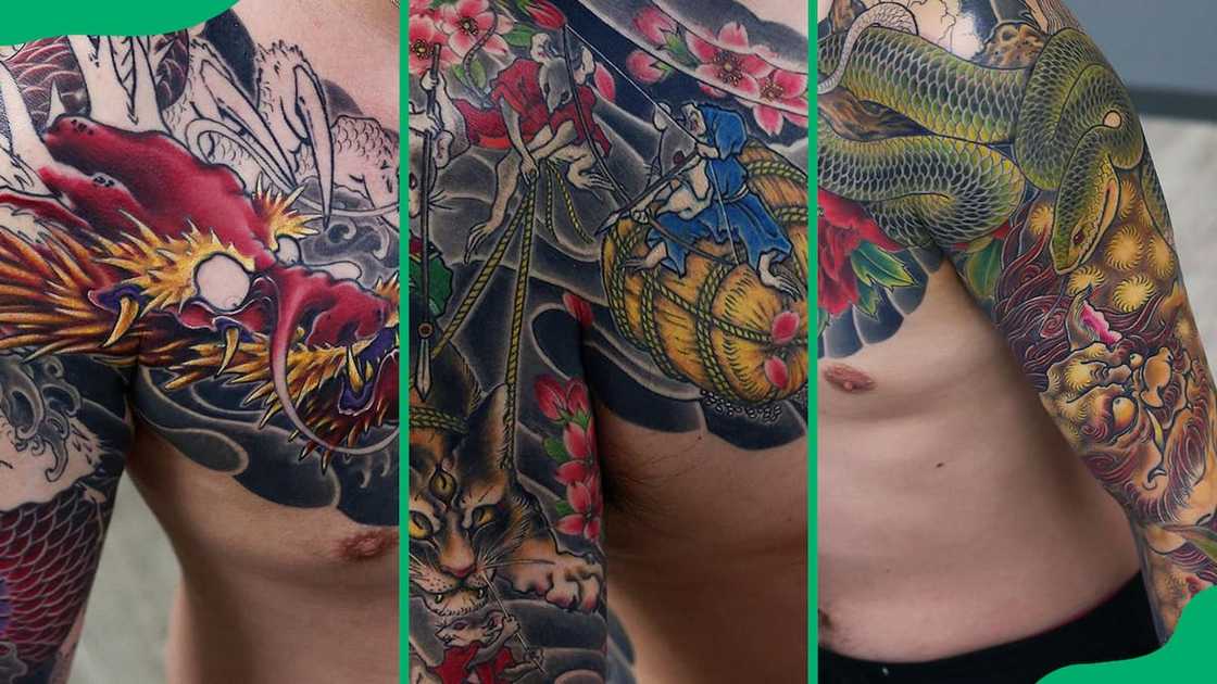 Detailed shoulder tattoo designs