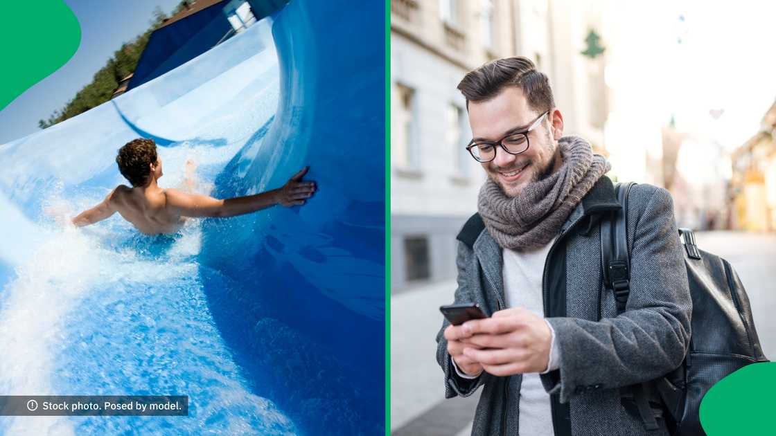 Some gents were caught sliding down a stream and SA couldn't stop laughing. Some gents were caught sliding down a stream and SA couldn't stop laughing.