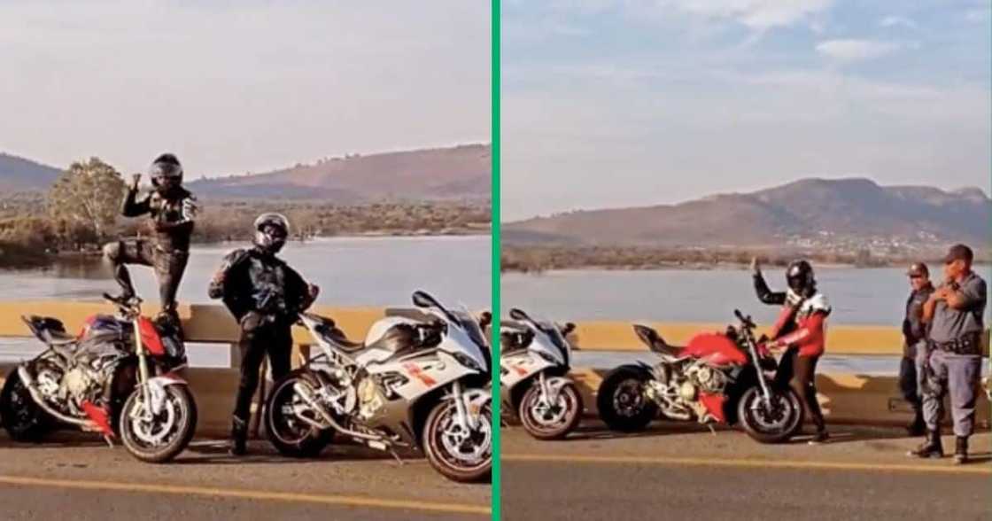 Biker gang with police Biker gang with police